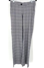 Betabrand Womens Houndstooth Flat Front Long Slim Trouser Pants Gray Size Medium