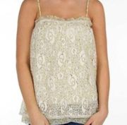 Daytrip Floral Crochet Overlay Tank Top L