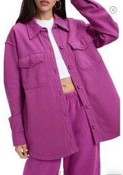 NWT Good American Shaket Jacket Size 3/4 L/XL Fuchsia Color With Pockets