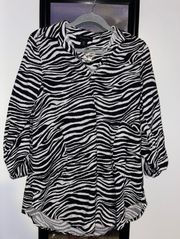 Zebra Long Sleeve Blouse