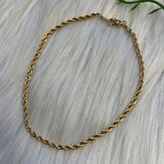 French rope gold tone anklet