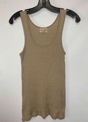 Michael Stars Women's Fitted Super Stretch Sleeveless Tank Top Tan One Size