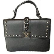 Badgley Mischka Studded Crossbody Vegan Leather Black