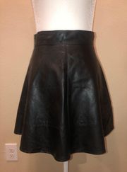 Leather A Line Skirt