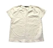 Massimo Dutti linen embellished cap sleeve blouse medium