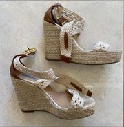 Steve Madden Woven Braided Leather Wedges Sz 8