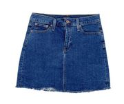 J. Crew Mercantile Raw Edge Denim Mini Skirt Cutoff Frayed L0576 Women's Size 2