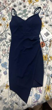 macys blue crossover dress