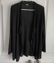 DANA BUCHMAN THIN BLACK CARDIGAN WRAP KIMONO COVER SIZE PLUS 0X