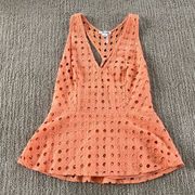 MarineBlu Orange Fit and Flare Tank Top