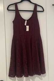 maroon dress with tags size M