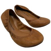 Women’s Size 6.5 Emmie Brown Leather Slip On Ballet Flats