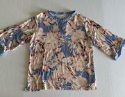 Flora Nikrooz Medium 3/4 Sleeve Blouse Floral Pink Blue Soft Stretchy