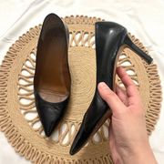 Aquatalia Melina Black Patent Leather Heels Size 7.5