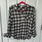 pullover flannel shirt size small petite plaid