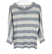 Garnet Hill Metallic Stripe Dolman Sweater Wool Cashmere Blend Size Small S GUC