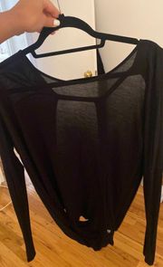 Long Sleeve Backless Workout Shirt