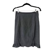 BEBE High waisted Ruffled Gray Mini Skirt Size 2