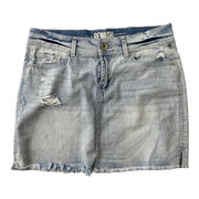 Distressed Denim Mini Skirt Rewash Size 9 Vintage Reunion