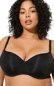 Torrid Curve Bra 40DDD Full Coverage Balconette Lightly Lined Smooth 360 Black