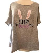 SECRET TREASURES Sleepwear Grey with 'Sleep Bunny" Wording/Ears Top 3X