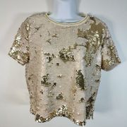 Gold Sequined Crop Top Size Medium