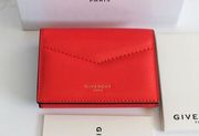 Givenchy Red & Pink Edge Tri-Fold Leather Mini Compact Wallet