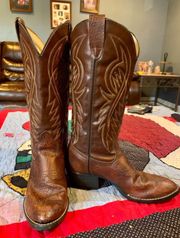 Men’s Vintage Bronco Brown Leather Cowboy Boots