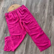 H&M bright pink linen blend wide leg pants