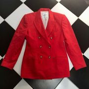 Vintage 80s 90s Georges Marciano Cherry Double Breasted Blazer Military Chic sz8