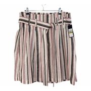 RACHEL ROY NWT Skirt Pink Belted Striped Above kne