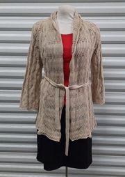 Willi Smith Womens Cardigan Sweater Size Small Tan