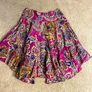 EGC Lauren by Ralph Lauren flowy, ruffled, lined midi side zip‎ skirt size Small