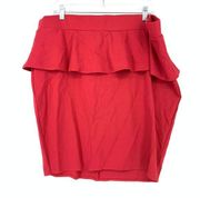 Retro Chic by Torrid Skirt Women's Size 3X Peplum Pencil Red Ponte Knit Stretch