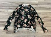 Show Me Your Mumu L Black Floral Knit Sweater