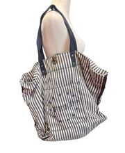 Feed target large striped tote bag