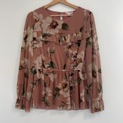 NWOT Pleione floral long sleeves blouse