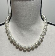 Brand New!! Faux pearl necklace with silver chain.