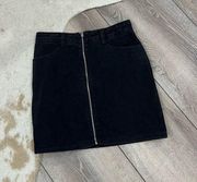 Wild Honey denim black zipper mini jean skirt