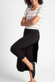 Betabrand Black Skirt Skort Pants The Sassiest Black Crop Stretch Midi Wrap