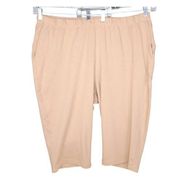 Lands' End Rich Camel Sport Knit Capri Womens 2X Elastic Waist Pockets NWOT