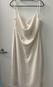 Cali Satin Charmeuse Cowl-Neck Midi Slip Dress- NEVER WORN- NWT