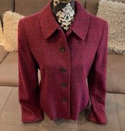 KAREN SCOTT Fuchsia and Black Blazer Jacket Size 10