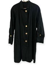 Vintage Forenza Black Rain Jacket Overcoat Size 12