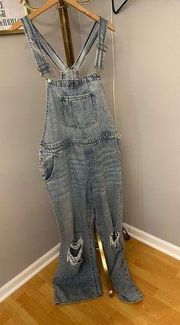 Womens NWT distressed wide leg denim overalls by Maurice’s size 18 regular