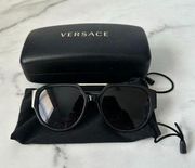 VERSACE VE4371 GB1/81 58mm Black-Gold Polarized Grey Lens Sunglasses with Case