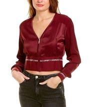 Kooples x Sport Burgundy Cropped Logo Band Jacket Sport Blazer Size 4