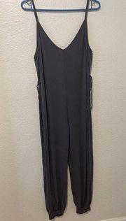 Eberjey Womens Finley Knotted Jumpsuit - Ebony / Charcoal Grey Size M