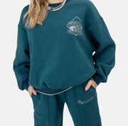 Adika West Coast Marine Life Co. Teal Oversized Sweatshirt Size M