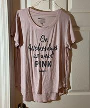 On Wednesdays We Wear Pink T Shirt High Low For Leggings Size Large